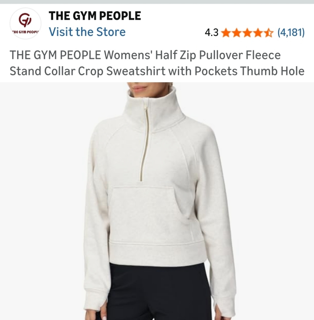 White Half-Zip Pullover Jacket